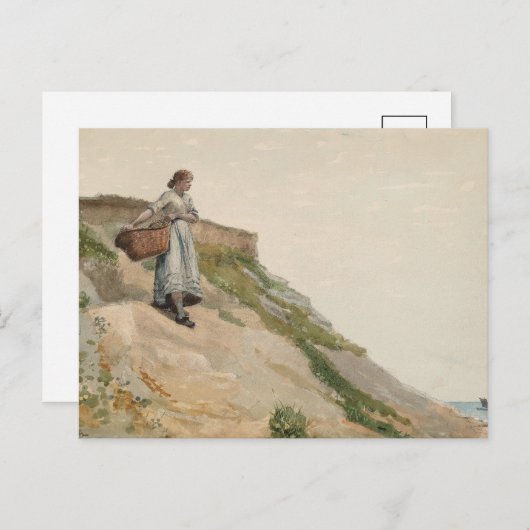 Mädchen tragen einen Korb | Winslow Homer Postkarte (Vorne/Hinten)