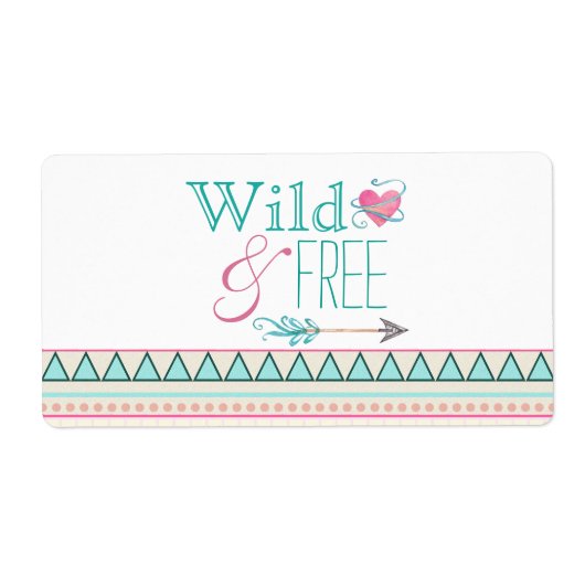 Mädchen Tribal Baby Dusche Wasser Flaschen Labels (Vorne)