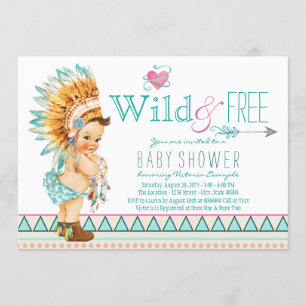 Mädchen Tribal Babyparty Einladung