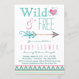 Mädchen Tribal Boho Pfeil Baby Shower Einladung