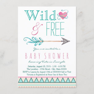 Mädchen Tribal Boho Pfeil Baby Shower Einladung