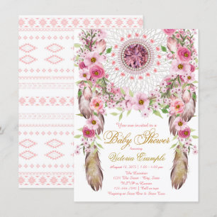 Mädchen Tribal Dreamcatcher Babyshower-Einladung Einladung