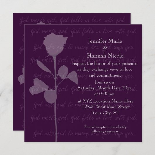 Mädchen trifft Mädchen Einladung (Vorne/Hinten)