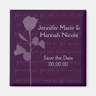 Mädchen trifft Mädchen Save the Date Magnet