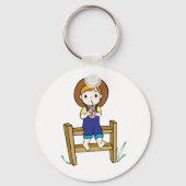 Mädchen trinken auf einem Zaun Schlüsselanhänger (Vorderseite)