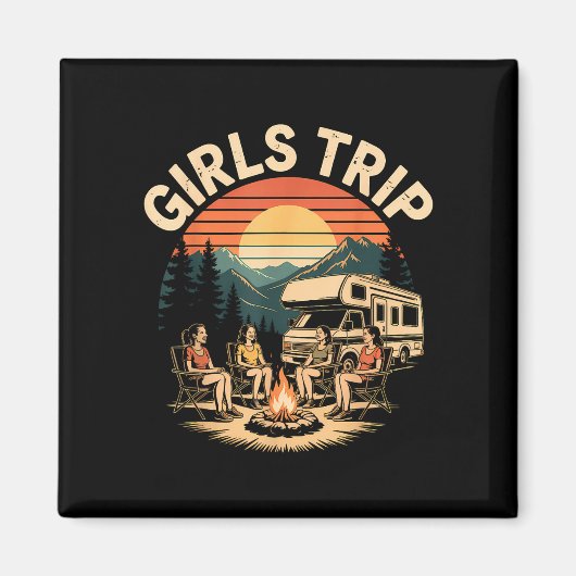 Mädchen-Trip-RV-Camping-Camper-Freunde-Reise Magnet (Vorne)
