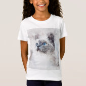 Mädchen TShirt Kleine Katze (Vorderseite)