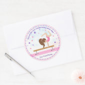 Mädchen Tumbling Birthday Gymnastik Runder Aufkleber (Umschlag)