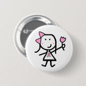 Mädchen u. rosa Band Button (Vorne & Hinten)