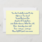 Mädchen-u. Schmetterlings-Party-Tee-Einladung Einladung (Rückseite)