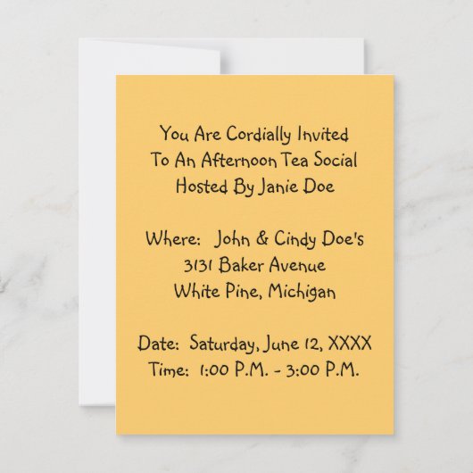 Mädchen-u. Teddy-Bärn-Garten-Tee-Party Einladungen (Rückseite)