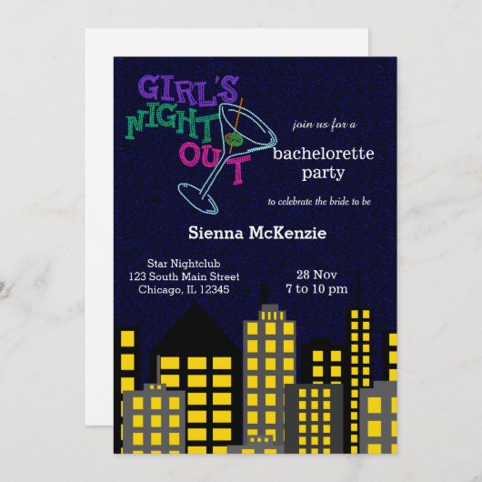 Mädchen übernachten einladung (Vorne/Hinten)