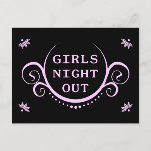 Mädchen übernachten Party Einladungspostkarte