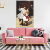 Mädchen überspringen mit einem Sprungbrett Leinwanddruck (Insitu (Wohnzimmer))