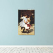 Mädchen überspringen mit einem Sprungbrett Leinwanddruck (Insitu (Holzboden))