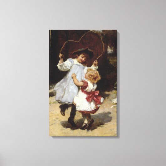 Mädchen überspringen mit einem Sprungbrett Leinwanddruck (Vorderseite)