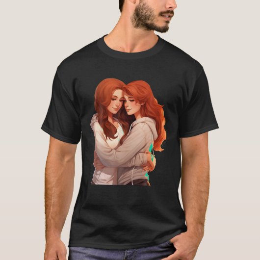 Mädchen umarmen Cuddle Idea Creative Inspiration G T-Shirt (Vorderseite)