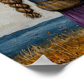 Mädchen umarmt einen Apfelbaum Poster (Ecke)