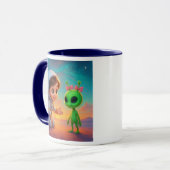Mädchen und Aliens Tasse (Vorderseite Links)