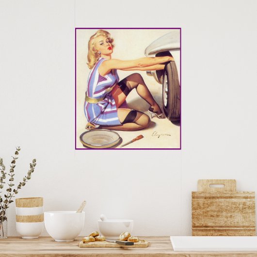 Mädchen und Autos Poster (Küche)