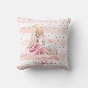 Mädchen und Baby Unicorn Kissen