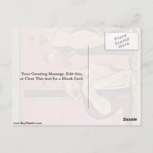 Mädchen und Bacchante von pompeanischen Maler Postkarte (Rückseite)