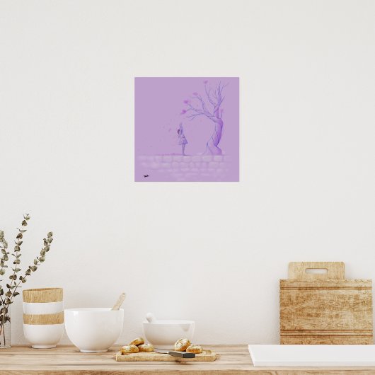 Mädchen und Baum Poster (Küche)