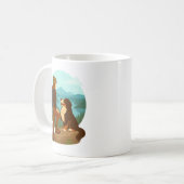 Mädchen-und-Berghund-Abenteuer-Illustration Kaffeetasse (Vorderseite Links)