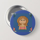 Mädchen und Blume Button (Vorne & Hinten)