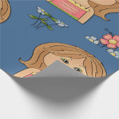 Mädchen und Blume Geschenkpapier