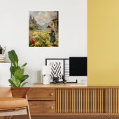 Mädchen und Blume in einer ländlichen Umgebung | Poster