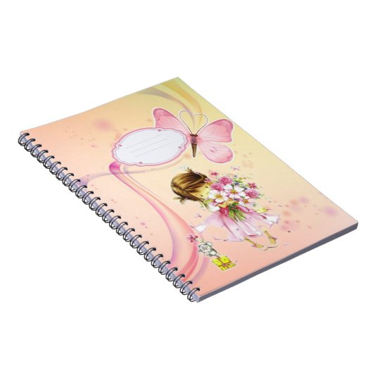 Mädchen und Blume Notizblock (Rechte Seite)