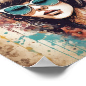 Mädchen und Blume Poster (Ecke)