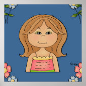 Mädchen und Blume Poster (Vorne)