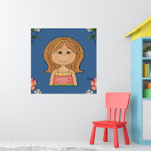 Mädchen und Blume Poster