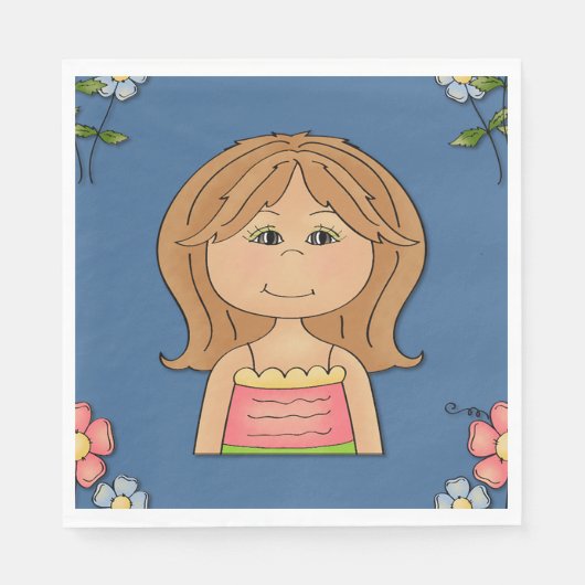 Mädchen und Blume Serviette (Vorderseite)