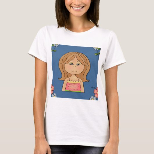 Mädchen und Blume T-Shirt (Vorderseite)