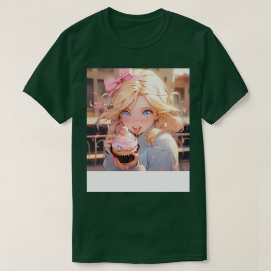 Mädchen und Cupcake T-Shirt (Design vorne)
