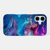 Mädchen und Delfin iPhone 16 Hülle (Rückseite (Horizontal))