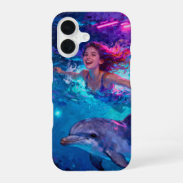Mädchen und Delfin iPhone 16 Hülle
