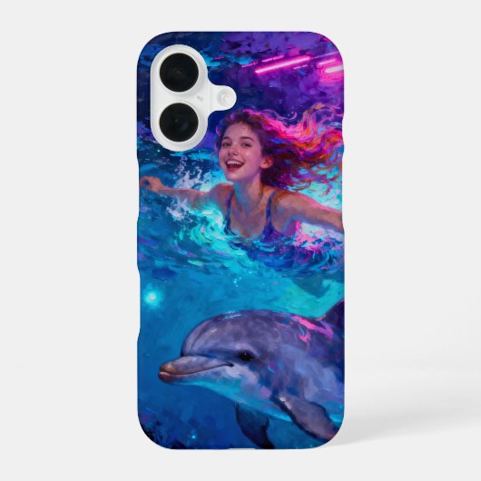 Mädchen und Delfin iPhone 16 Hülle (Rückseite)