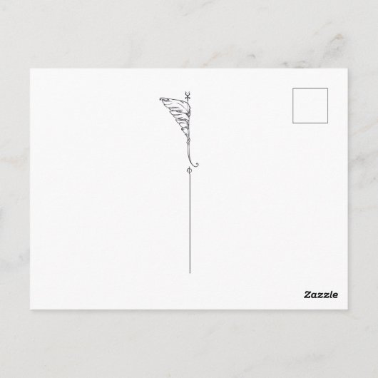 Mädchen und die magicfox Fantasy magische Wald Kun Postkarte (Rückseite)