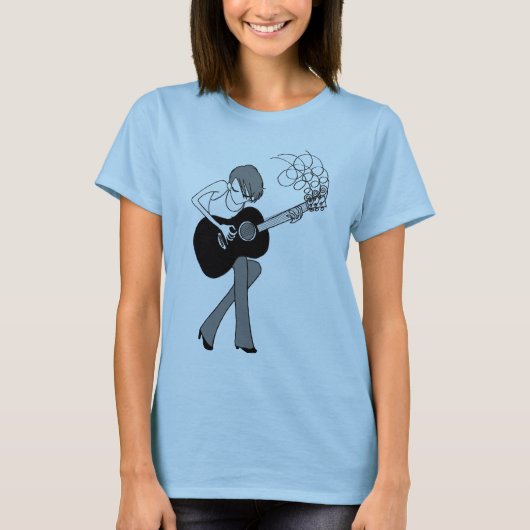 Mädchen und ein Gitarren-Shirt (T24) T-Shirt (Vorderseite)