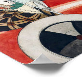 Mädchen und ein Mops Hund in einem roten Auto Poster (Ecke)