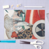 Mädchen und ein Mops Hund in einem roten Auto Seidenpapier (Handwerk)