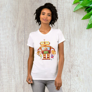 Mädchen und ein Roboter, der Frauen umarmt T - Shi T-Shirt