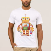 Mädchen und ein Roboter, der Mens-T - Shirt umarmt (Vorderseite)