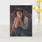 Mädchen und eine Hexe von Beatrice Offor Karte (Gelbe Blume)