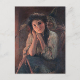 Mädchen und eine Hexe von Beatrice Offor Postkarte