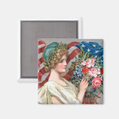 Mädchen und Flagge_002 Magnet (Vorderseite/Rückseite)